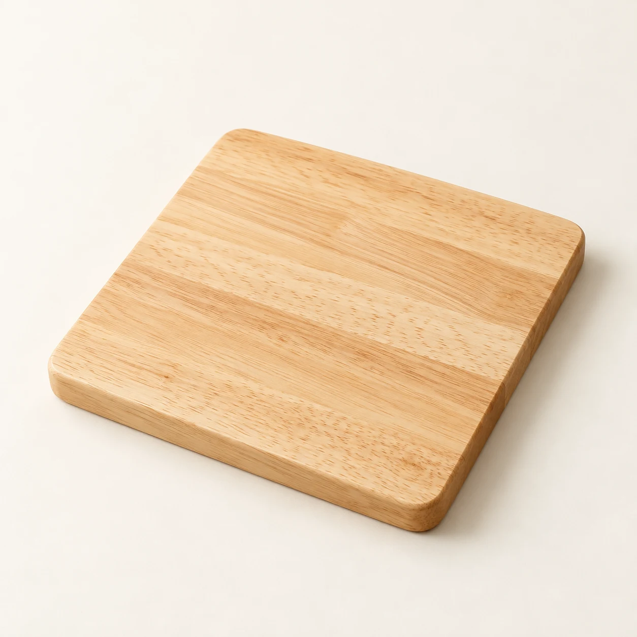 Moss Square Board, natural rubberwood rounded square board