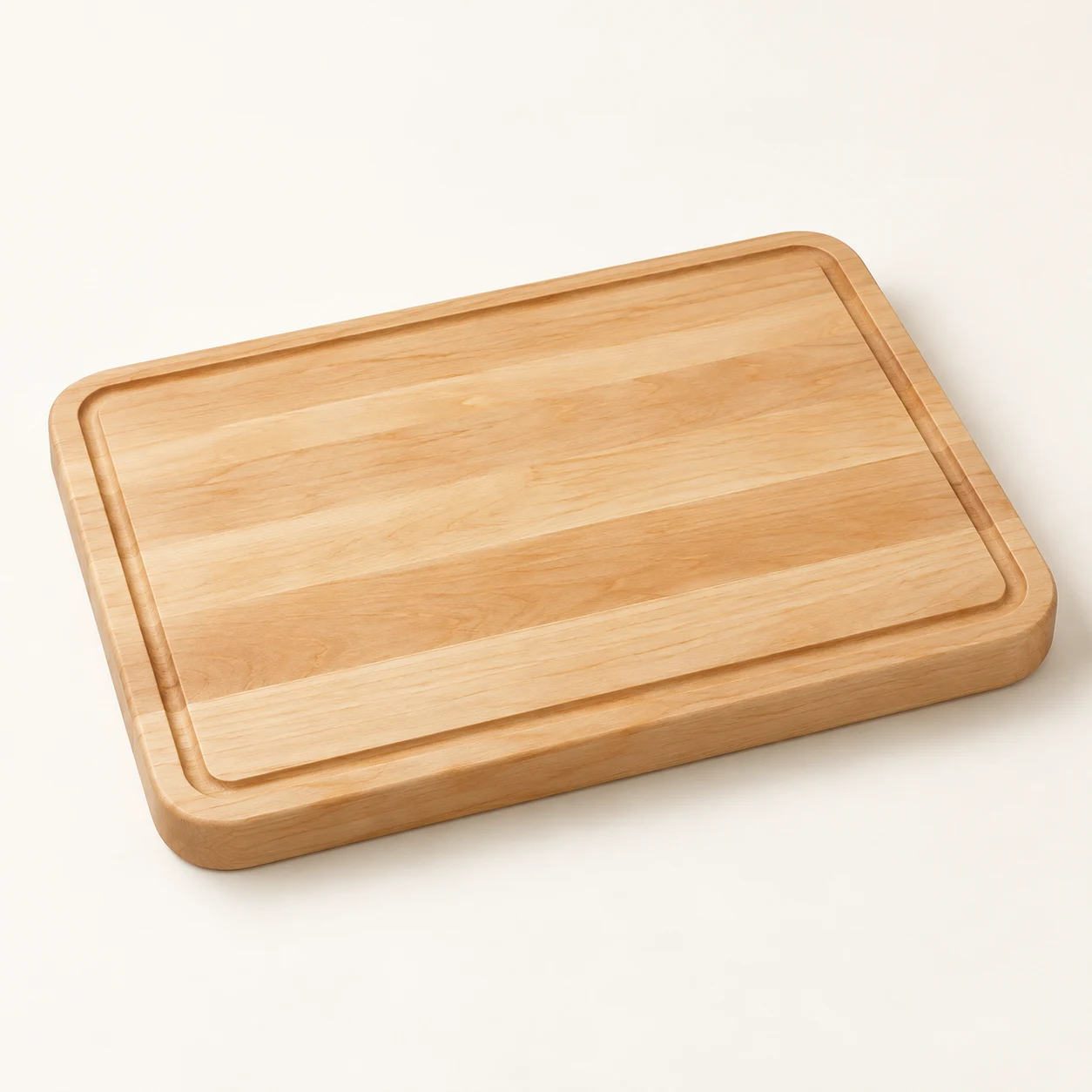 Creek Carving Board, natural rubberwood juice groove board