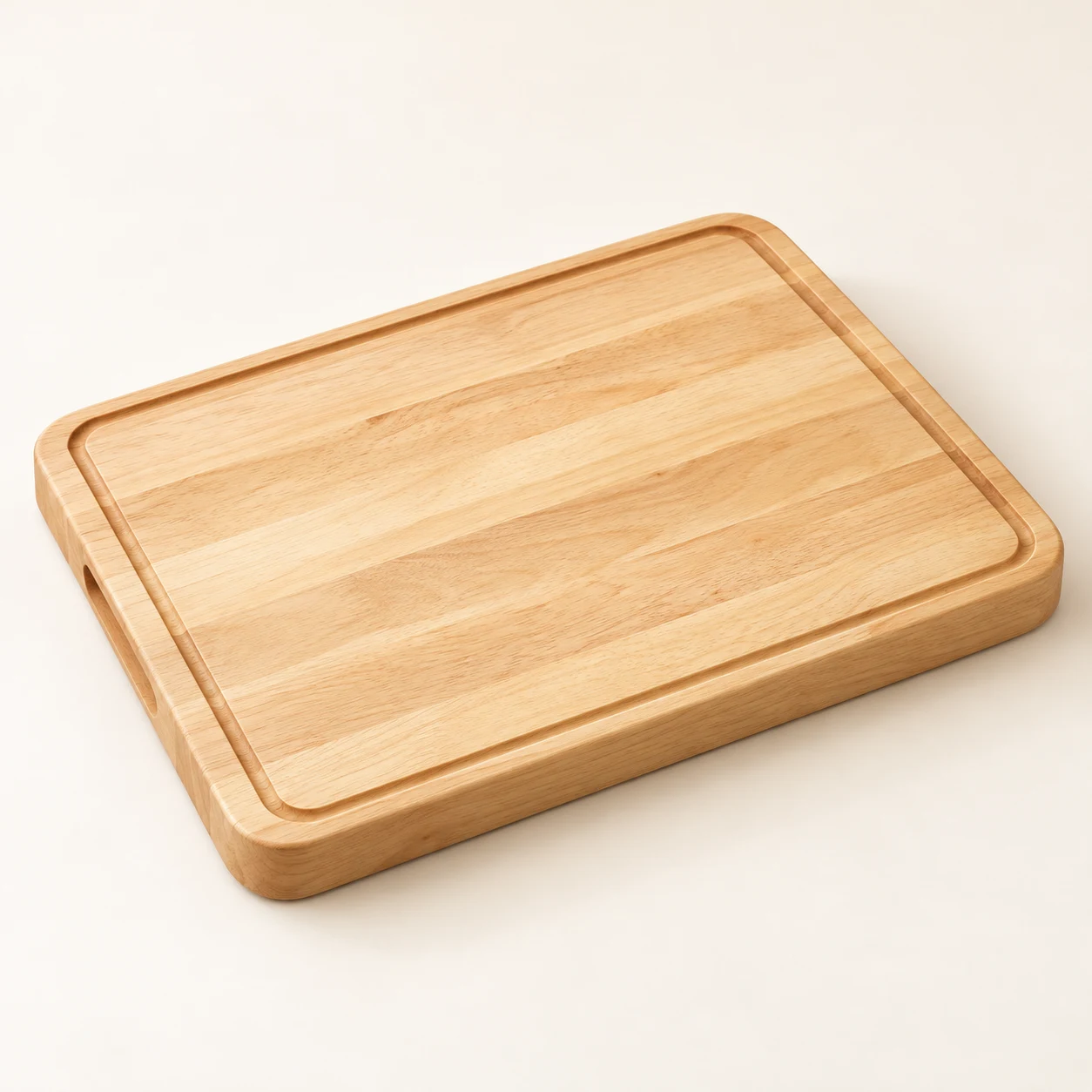 Timber Carving Board, natural rubberwood juice groove board